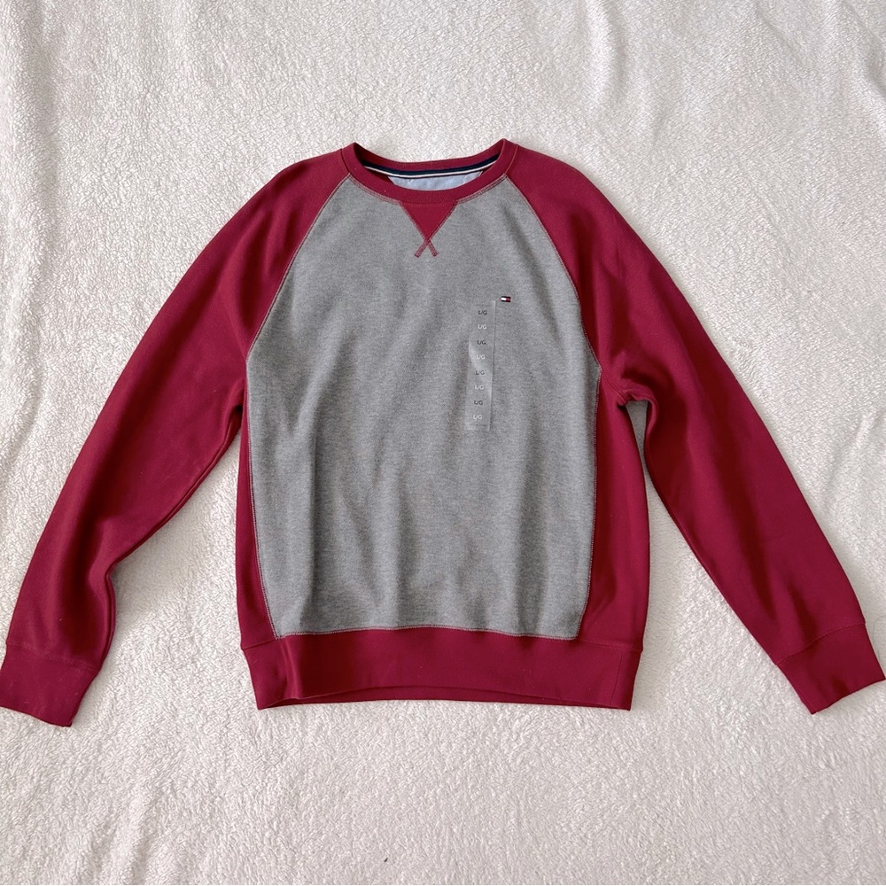 NWT Tommy Hilfiger Color Block Cotton Sweatshirt L